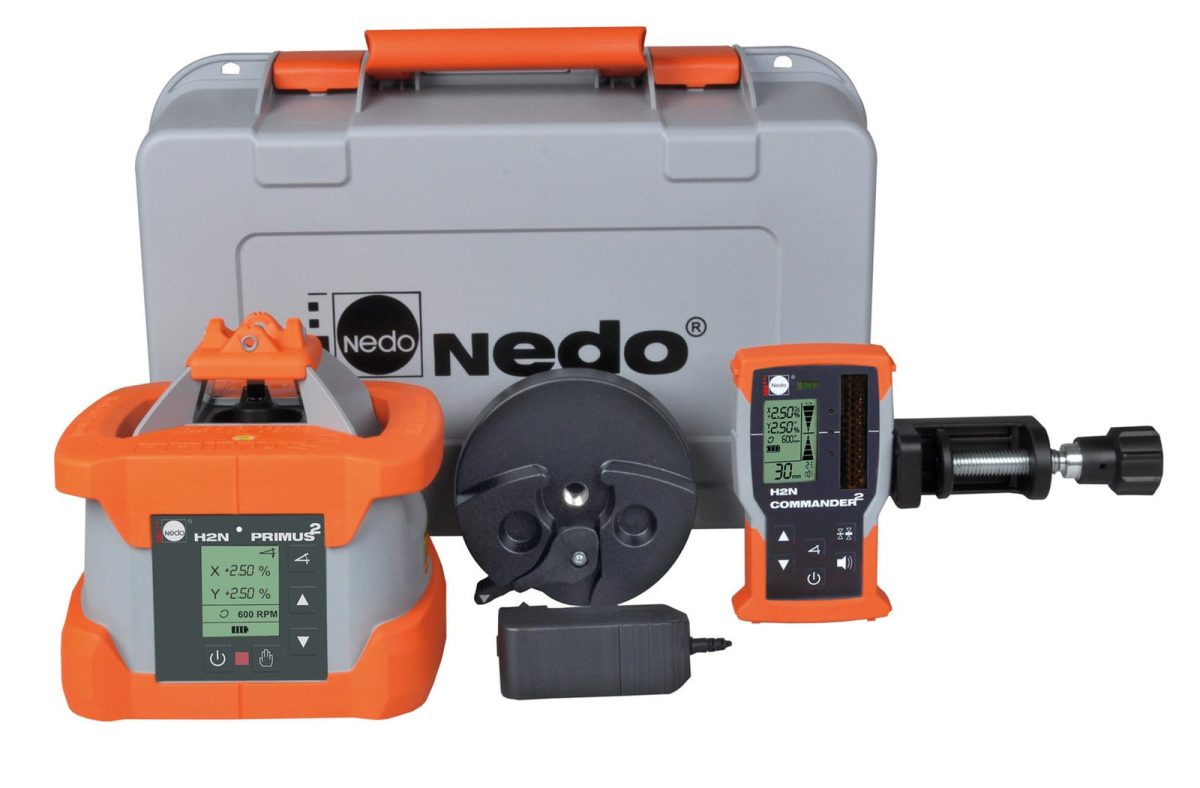Primus_2_H2n_Lieferumfang-1200x788-1-1.jpg NEDO PRIMUS 2 H2N mit Commandor 2 – Rotations- / Neigungslaser horizontal – Bild 1